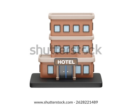  Hotel icon 3d illustration render