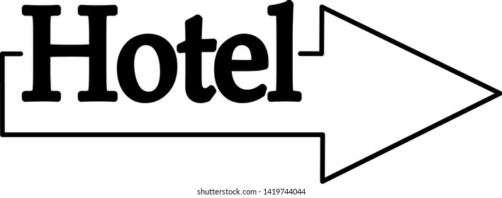 Hotel icon arrow pointer illustration line