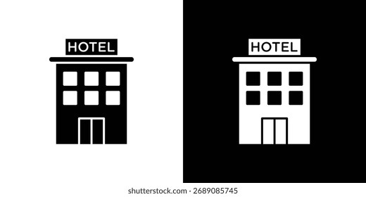 Hotelsymbol. Der schwarze Silhouettenvektor
