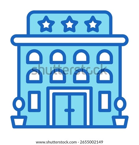 Hotel Icon Blue Vector Illustration