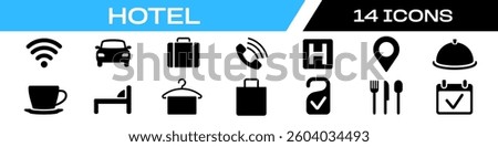 hotel icon. booking icon set