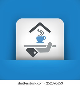 Hotel icon. Breakfast icon.