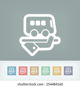 Hotel icon. Bus service.