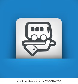 Hotel icon. Bus service.