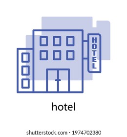 Hotel icon. the icon can be used for application icon, web icon, infographics, Editable stroke. Design template vector