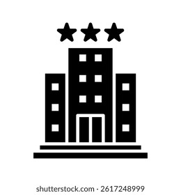 hotel icon color editable on white background