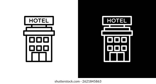 Icono de hotel concepto de trazo sobre fondo blanco