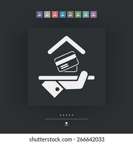Hotel icon. Credit cards accepted.