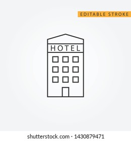 Hotel icon design. Editable stroke