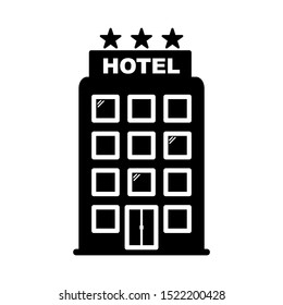 Hotel icon design. Hotel icon in modern flat style design. Vector illustration.