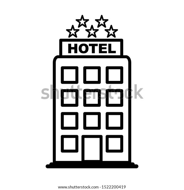 Hotel icon design. Hotel icon in trendy\
outline style design. Vector\
illustration.