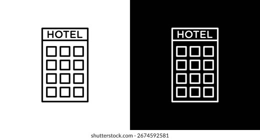 ícone do hotel. Ícones editáveis de linha de traçado
