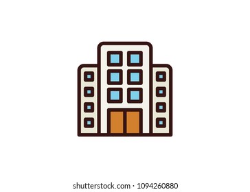 Hotel icon, filled line icon
