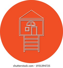 Hotel icon. Five star hotel, rest house, resort icon.