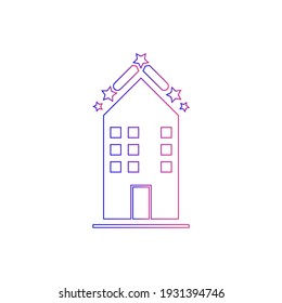 Hotel icon. Five star hotel, rest house, resort icon.