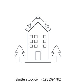 Hotel icon. Five star hotel, rest house, resort icon.