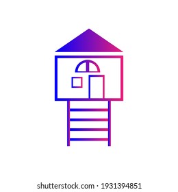 Hotel icon. Five star hotel, rest house, resort icon.