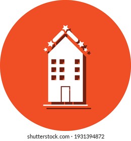Hotel icon. Five star hotel, rest house, resort icon.