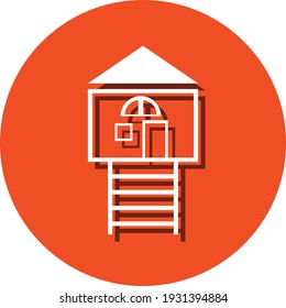 Hotel icon. Five star hotel, rest house, resort icon.