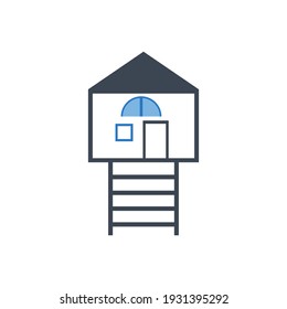 Hotel icon. Five star hotel, rest house, resort icon.