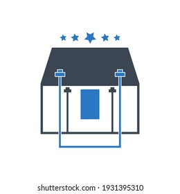 Hotel icon. Five star hotel, rest house, resort icon.