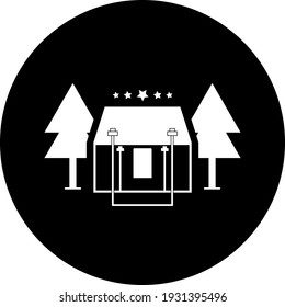 Hotel icon. Five star hotel, rest house, resort icon.