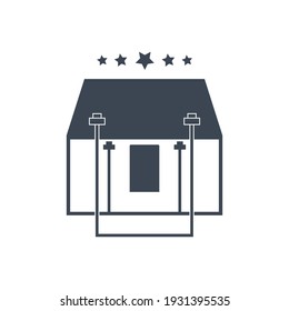 Hotel icon. Five star hotel, rest house, resort icon.