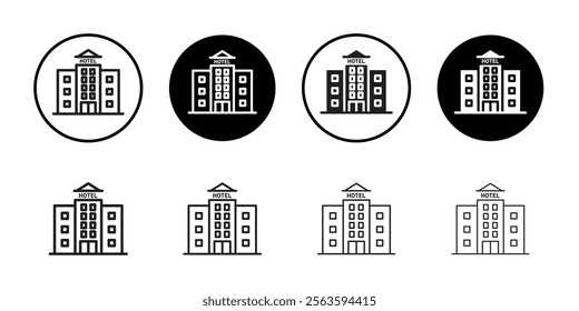hotel icon Flat art in black and white isolated