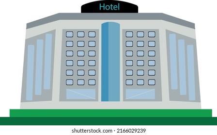 Hotel icon flat, business hotel.