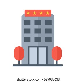 Hotel icon flat design vector