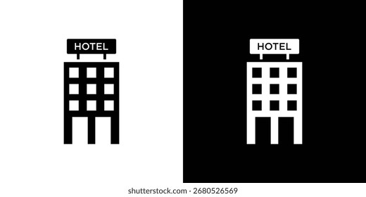 Hotelsymbol. Kollektion mit flachen Linien.