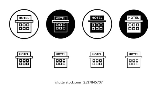 Icono de hotel Conjunto de contorno simple plano