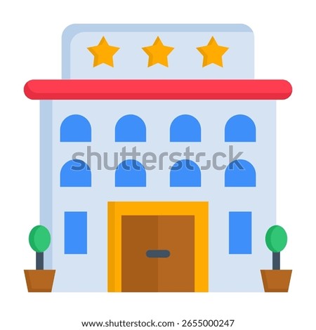 Hotel Icon Flat Vector Illustration