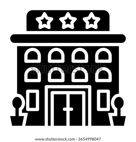 Hotel Icon Glyph Vector Illustration