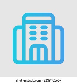 Hotel icon in gradient style about travel, use for website mobile app presentation