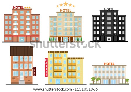 Hotel, hotel icon, hostel. Flat design, vector illustration, vector.