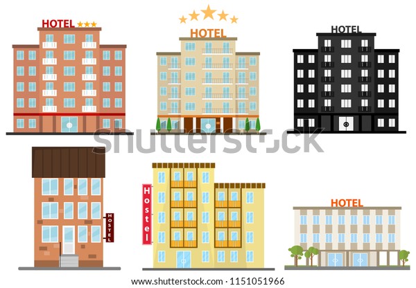 Hotel, hotel icon, hostel. Flat design, vector\
illustration, vector.