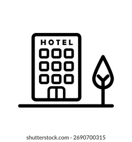 Ilustración de icono de hotel Plantilla de diseño de Vector