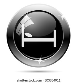 Hotel icon. Internet button on white background. EPS10 vector 