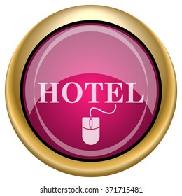 Hotel icon. Internet button on white background. EPS10 vector.