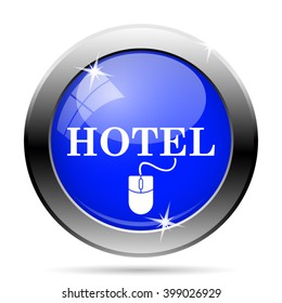 Hotel icon. Internet button on white background. EPS10 vector
