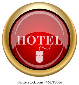 Hotel icon. Internet button on white background. EPS10 vector.