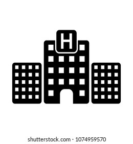 Hotel icon isolated on white background. Simple flat pictogram for business, marketing, internet concept. Trendy modern vector symbol for web site design or mobile app.