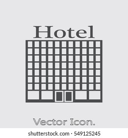 Hotel icon isolated sign symbol and flat style for app, web and digital design. Vector illustration.