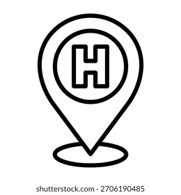 Hotel Icon Line Design Vector Illustration