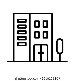 Hotel icon  in line style. Apartment icon in line style