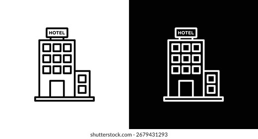 linha de ícones de hotel para web, celular e infográficos.