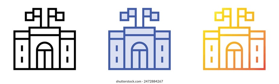 hotel icon. Linear, Blue Fill and Gradient Style Design Isolated On White Background