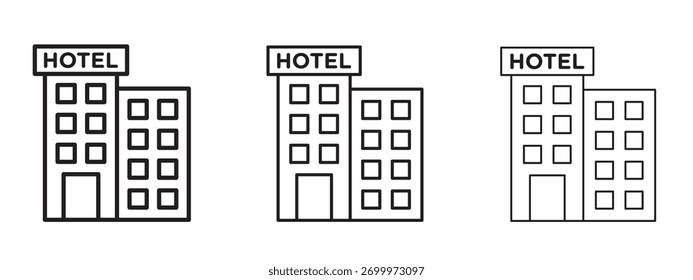 ícone do hotel sinal de estilo linear para conceito móvel e web design.