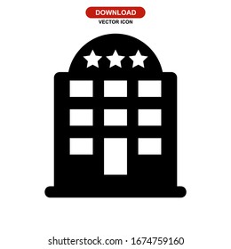 hotel icon or logo isolated sign symbol vector illustration - high quality black style vector icons
